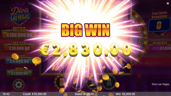 Diva Las Vegas - storvinst under Free Spins